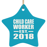 Child Care Worker Established EST. 2018 - Star Ornament
