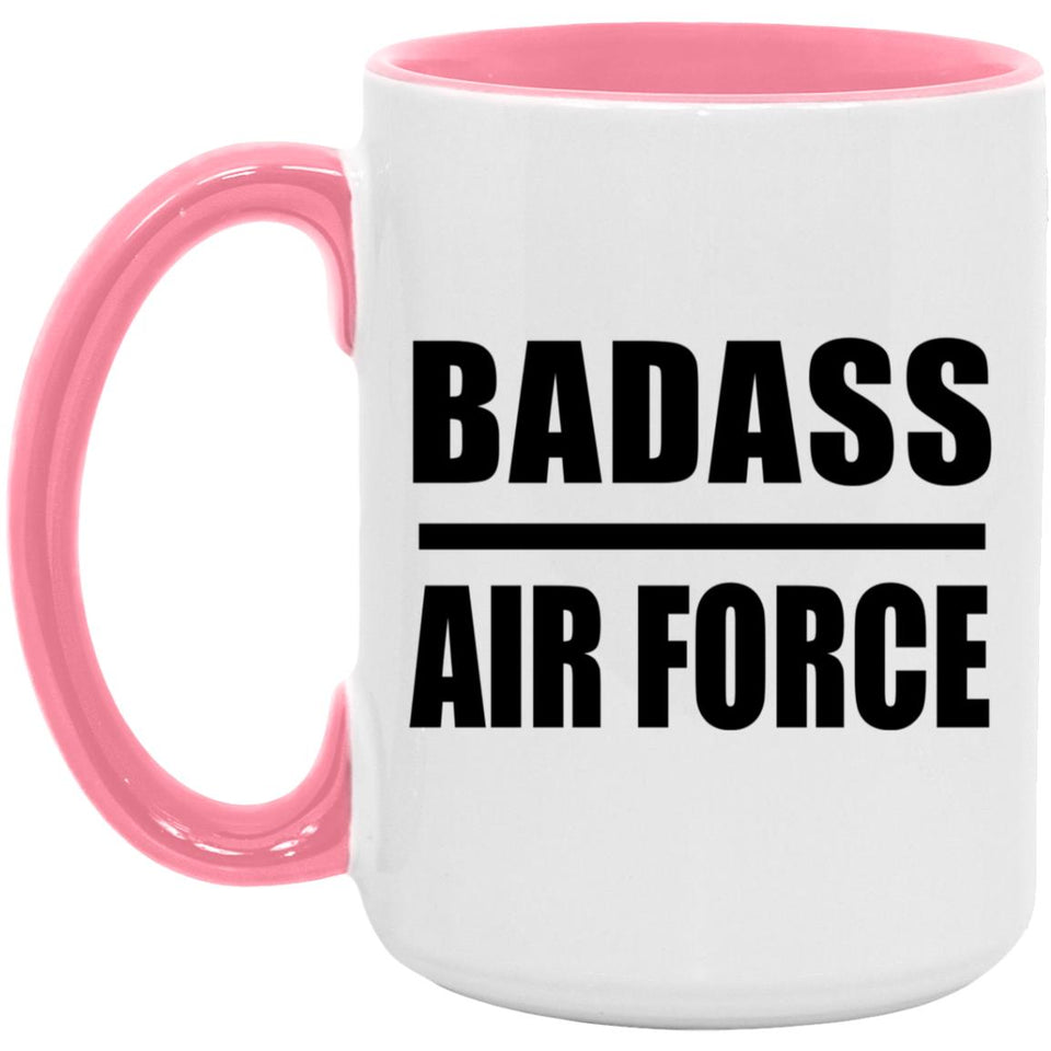 Badass Air Force - 15oz Accent Mug Pink