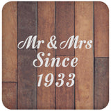 91st Anniversary Mr & Mrs Since 1933 - Drink Coaster E