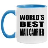 World's Best Mail Carrier - 11oz Accent Mug Blue