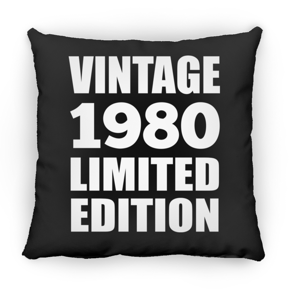 44th Birthday Vintage 1980 Limited Edition - Throw Pillow Black