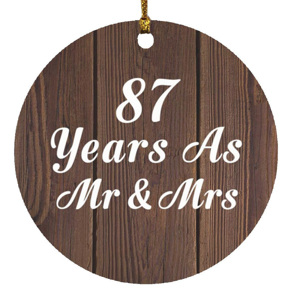 87th Anniversary 87 Years As Mr & Mrs - Circle Ornament D