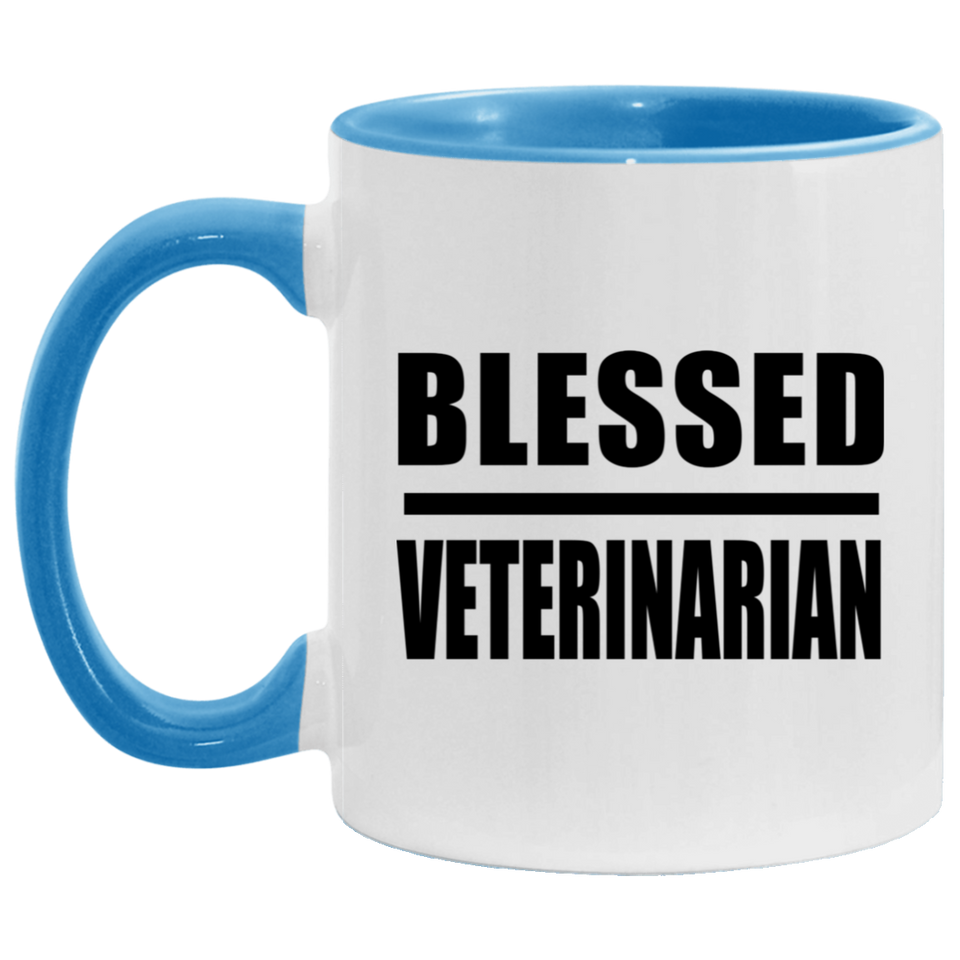 Blessed Veterinarian - 11oz Accent Mug Blue