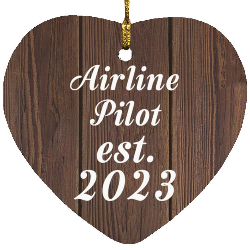 Airline Pilot Established Est. 2023 - Heart Ornament D