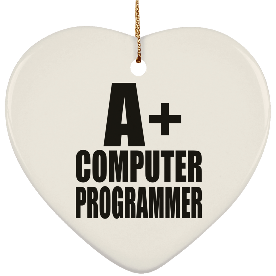 A+ Computer Programmer - Heart Ornament