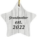 Grandmother Established Est. 2022 - Star Ornament F