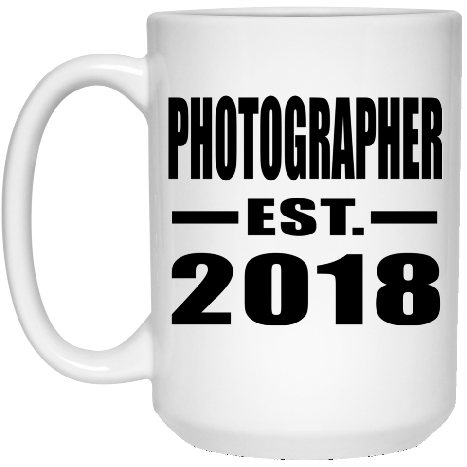 Photographer Established EST. 2018 - 15 Oz Coffee Mug