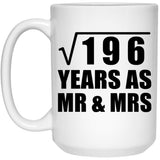 14th Anniversary Square Root of 196 Years As Mr & Mrs - 15oz Coffee Mug