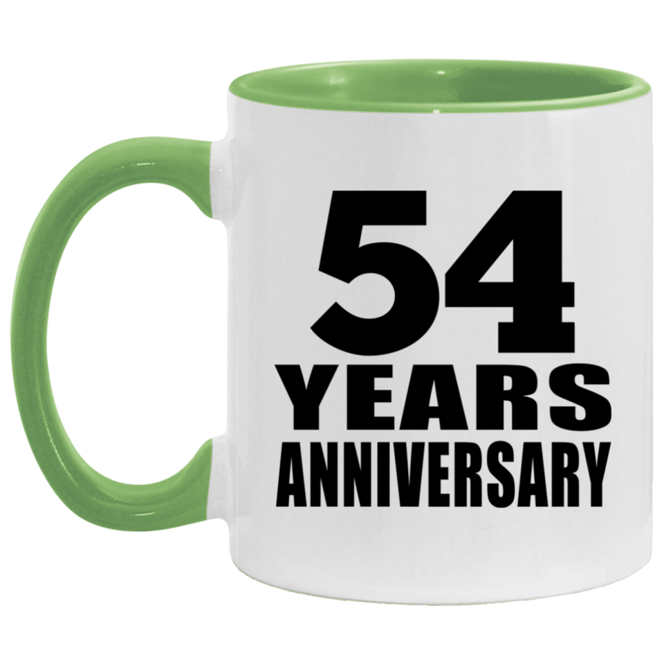 54th Anniversary 54 Years - 11oz Accent Mug Green