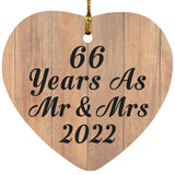 66 Years As Mr & Mrs 2022 - Heart Ornament C