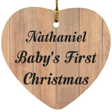 Nathaniel Baby's First Christmas - Heart Ornament C
