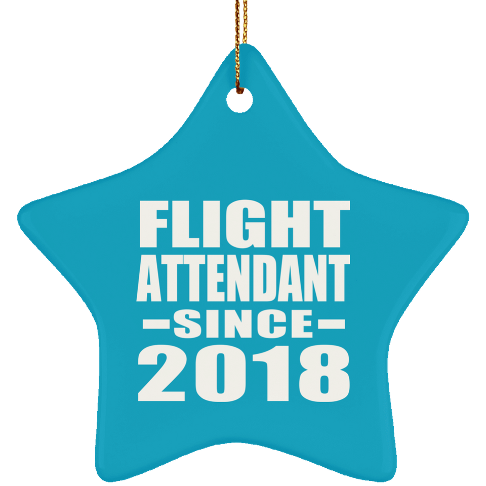 Flight Attendant Since 2018 - Star Ornament