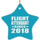 Flight Attendant Since 2018 - Star Ornament