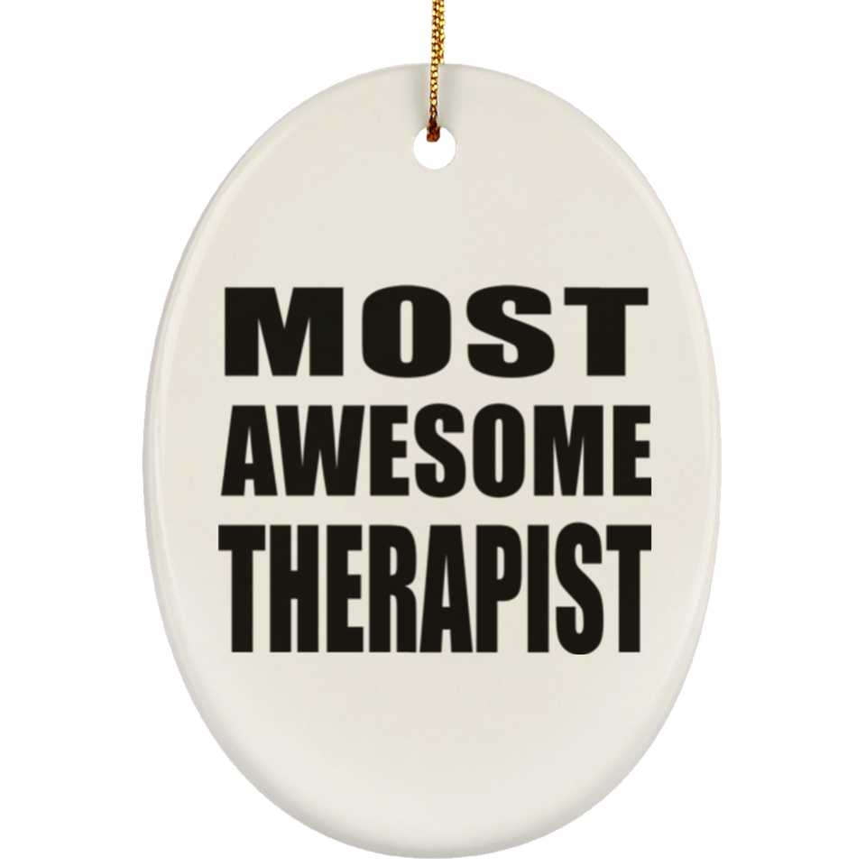 Most Awesome Therapist - Oval Ornament