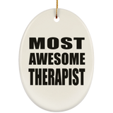 Most Awesome Therapist - Oval Ornament