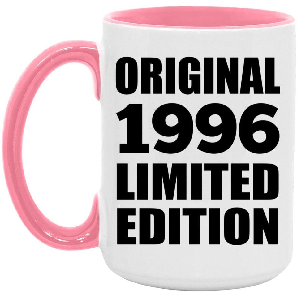 28th Birthday Original 1996 Limited Edition - 15oz Accent Mug Pink