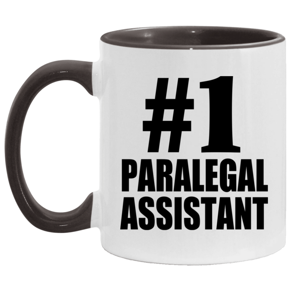 Number One #1 Paralegal Assistant - 11oz Accent Mug Black