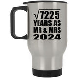 85th Anniversary Square Root of 7225 Years As Mr & Mrs 2024 - Silver Travel Mug