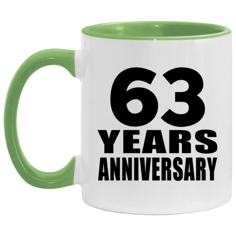 63rd Anniversary 63 Years - 11oz Accent Mug Green