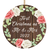 First Christmas As Mr & Mrs 2022 - Circle Ornament A