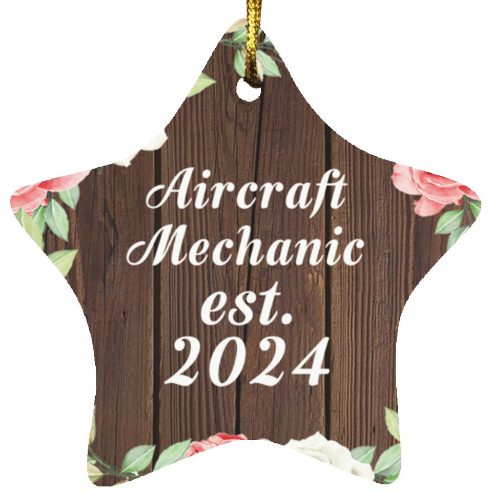Aircraft Mechanic Established Est. 2024 - Star Ornament A