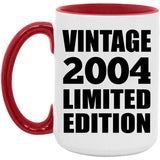 20th Birthday Vintage 2004 Limited Edition - 15oz Accent Mug Red