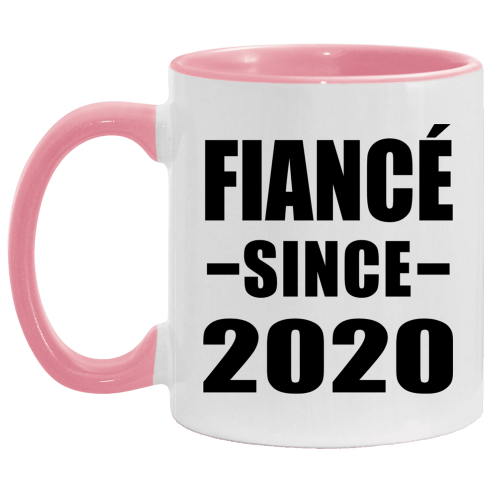 Fiance Since 2020 - 11oz Accent Mug Pink