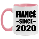Fiance Since 2020 - 11oz Accent Mug Pink