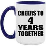 4th Anniversary Cheers To 4 Years Together - 15oz Accent Mug Purple