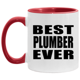 Best Plumber Ever - 11oz Accent Mug Red