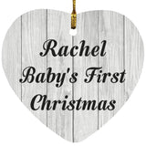 Rachel Baby's First Christmas - Heart Ornament F