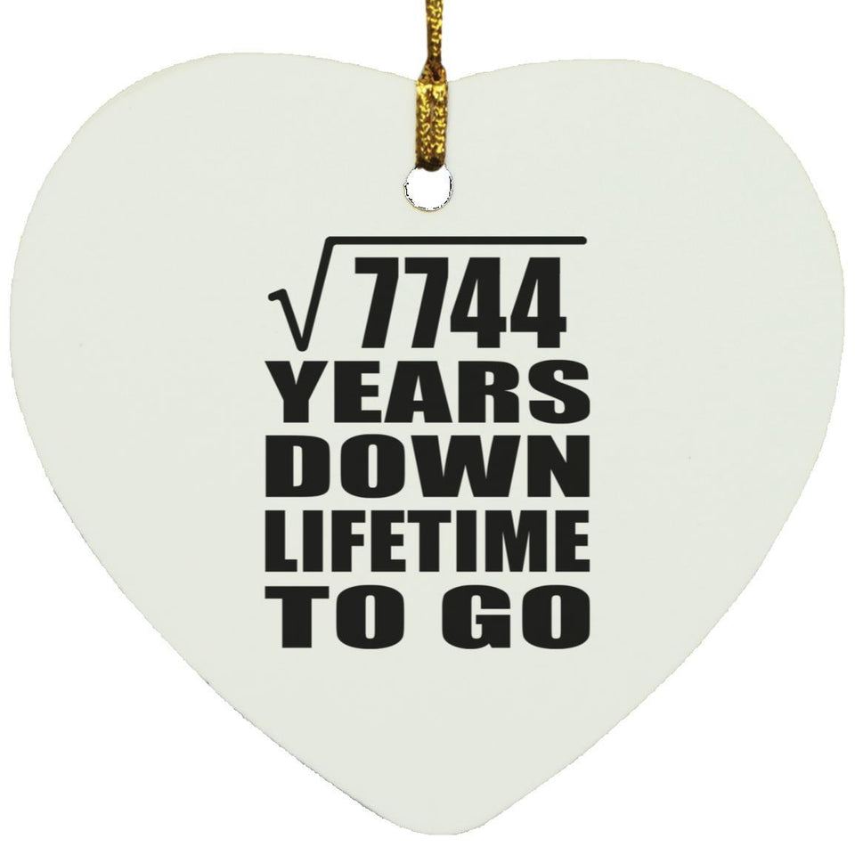 88th Anniversary Square Root of 7744 Years Lifetime To Go - Heart Ornament