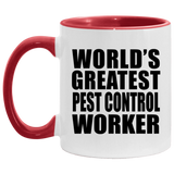 World's Greatest Pest Control Worker - 11oz Accent Mug Red