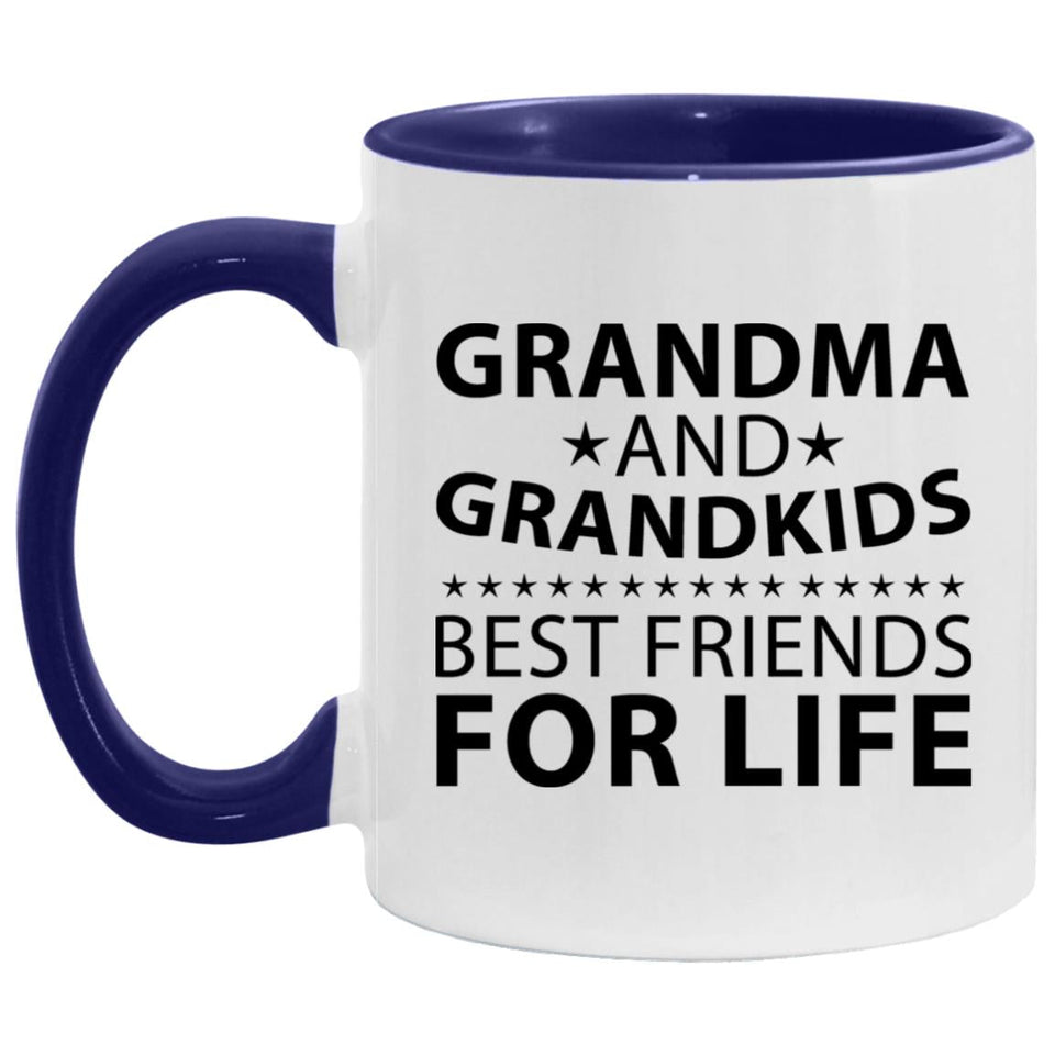 Grandma and Grandkids, Best Friends For Life - 11oz Accent Mug Purple