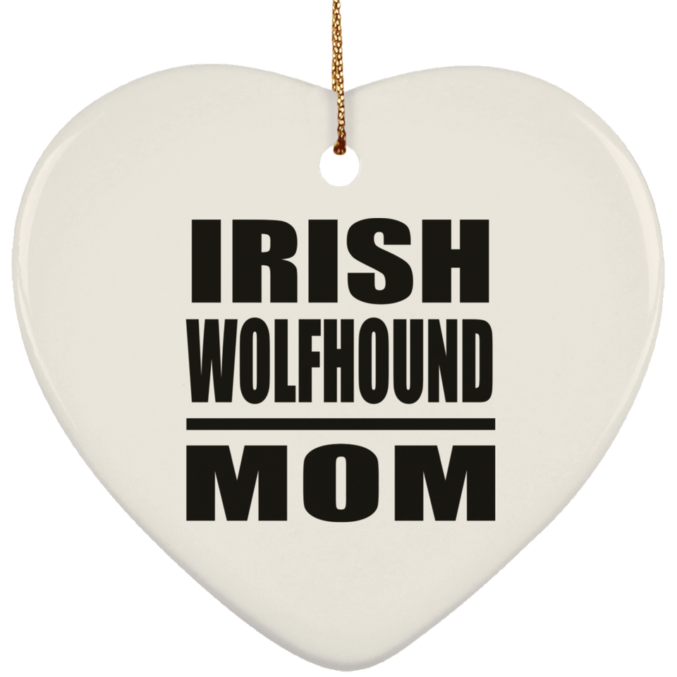 Irish Wolfhound Mom - Heart Ornament