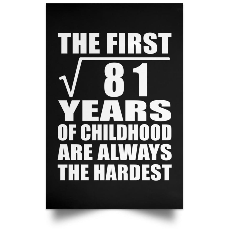 9th Birthday Square Root of 81 Years of Childhood - Poster Portrait
