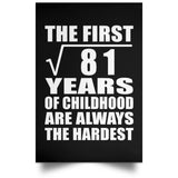 9th Birthday Square Root of 81 Years of Childhood - Poster Portrait
