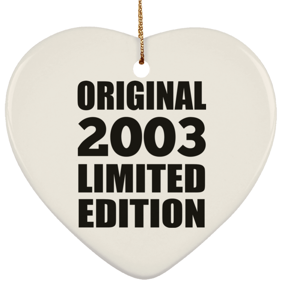 21st Birthday Original 2003 Limited Edition - Heart Ornament