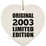 21st Birthday Original 2003 Limited Edition - Heart Ornament