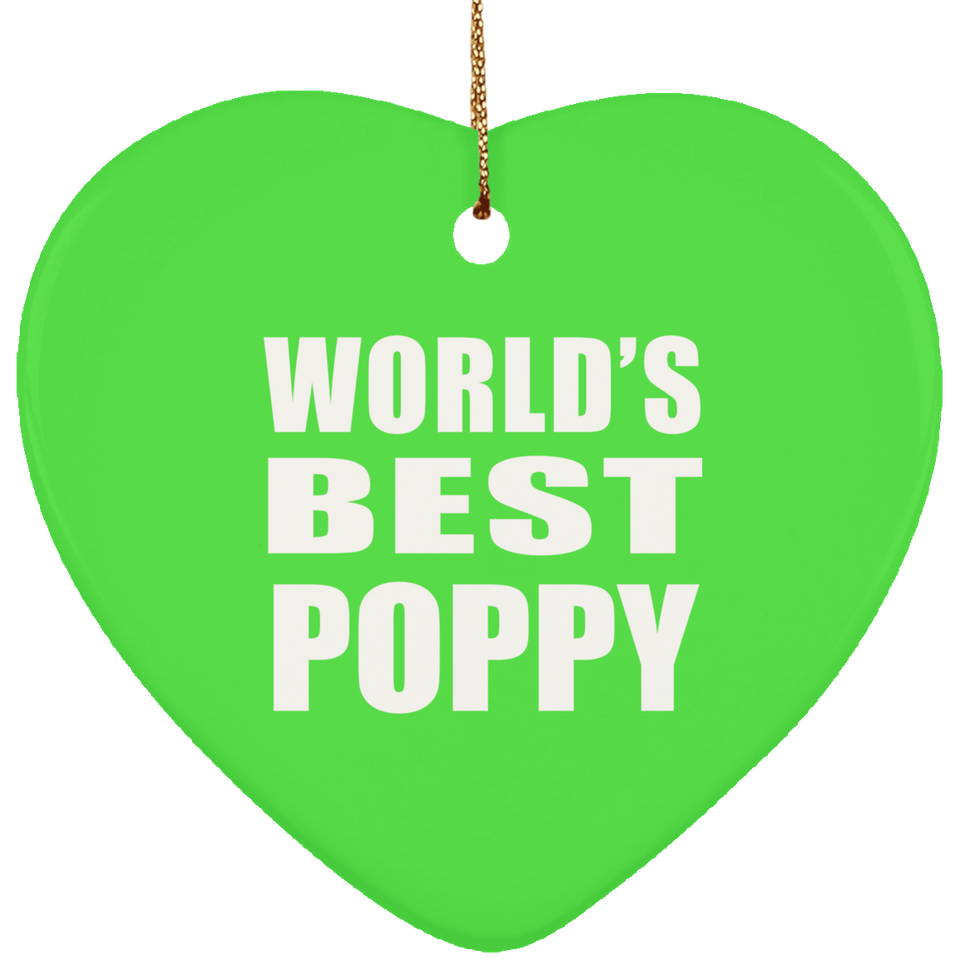 World's Best Poppy - Heart Ornament