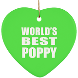 World's Best Poppy - Heart Ornament