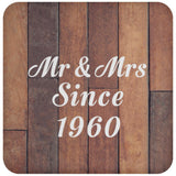 64th Anniversary Mr & Mrs Since 1960 - Drink Coaster E