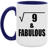 3rd Birthday Square Root of 9 & Fabulous - 15oz Accent Mug Purple