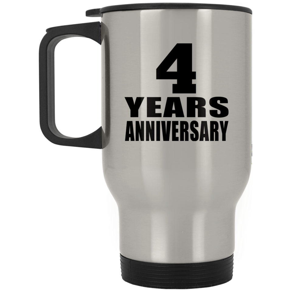 4th Anniversary 4 Years - Silver Travel Mug