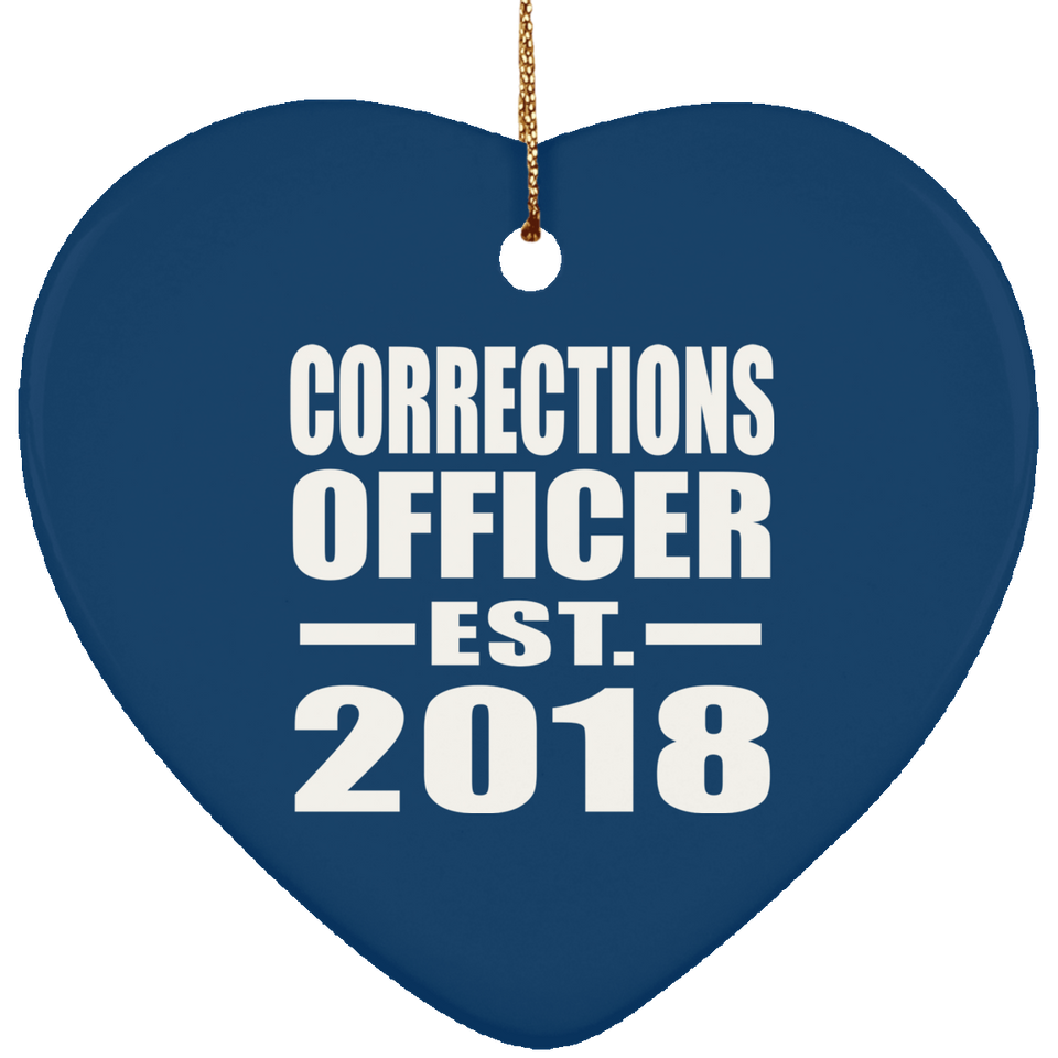 Corrections Officer Established EST. 2018 - Heart Ornament