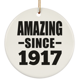 107th Birthday Amazing Since 1917 - Circle Ornament