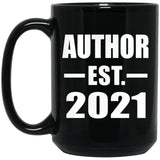 Author Established EST. 2021 - 15oz Coffee Mug Black