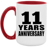 11th Anniversary 11 Years - 15oz Accent Mug Red