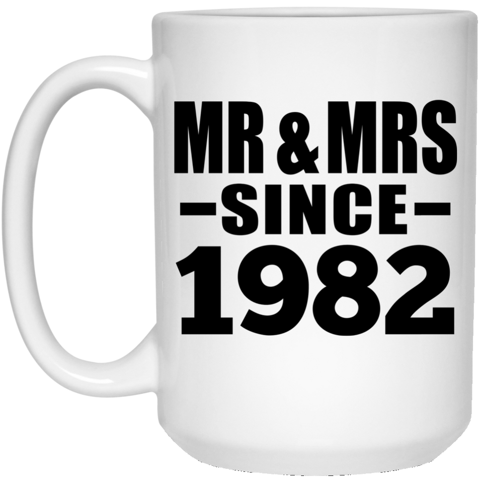42nd Anniversary Mr & Mrs Since 1982 - 15 Oz Coffee Mug