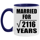 46th Anniversary Married For Square Root of 2116 Years - 11oz Accent Mug Purple